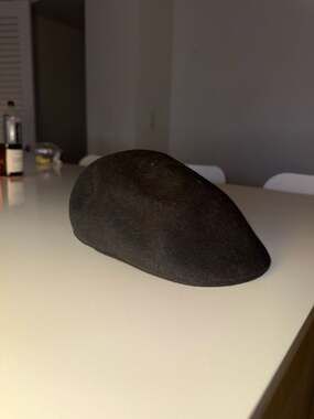 Tom Smith 100% Wool Felt Ivy Driving Cap - Black, Size 58cm